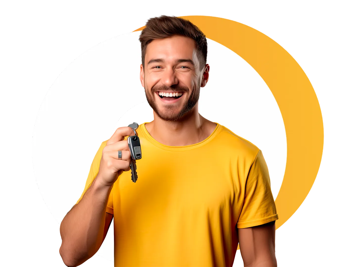 Cliente da Novo Seguros com as chaves do carro