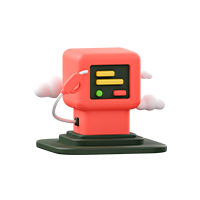 Ícone no estilo 3d de uma bomba de gasolina de posto na cor vermelha, simbolizando pane seca
